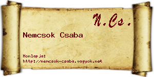 Nemcsok Csaba névjegykártya